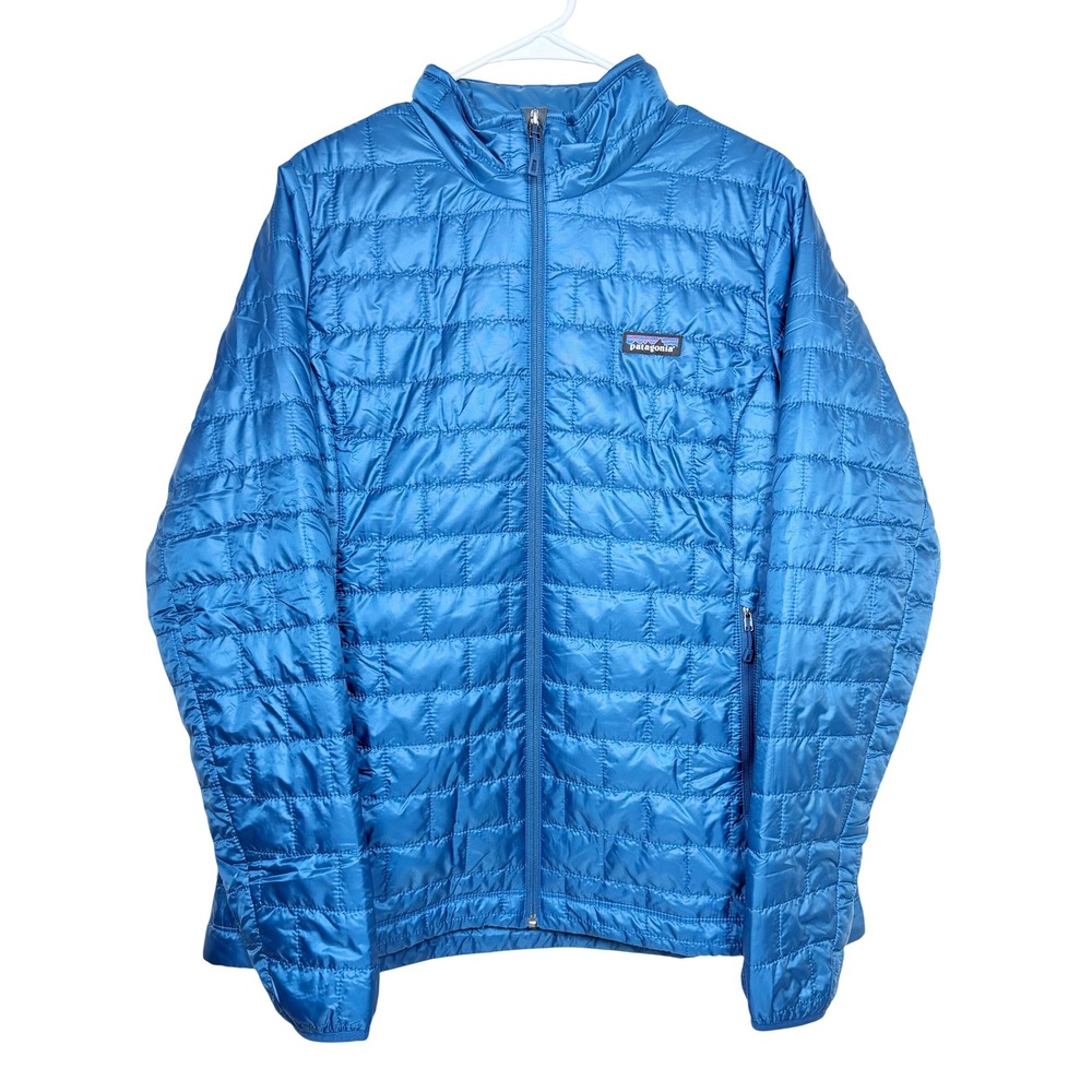 Patagonia Women XL Nano Puff Jacket Blue Puffer Full Zip Insulated Coat 84217
